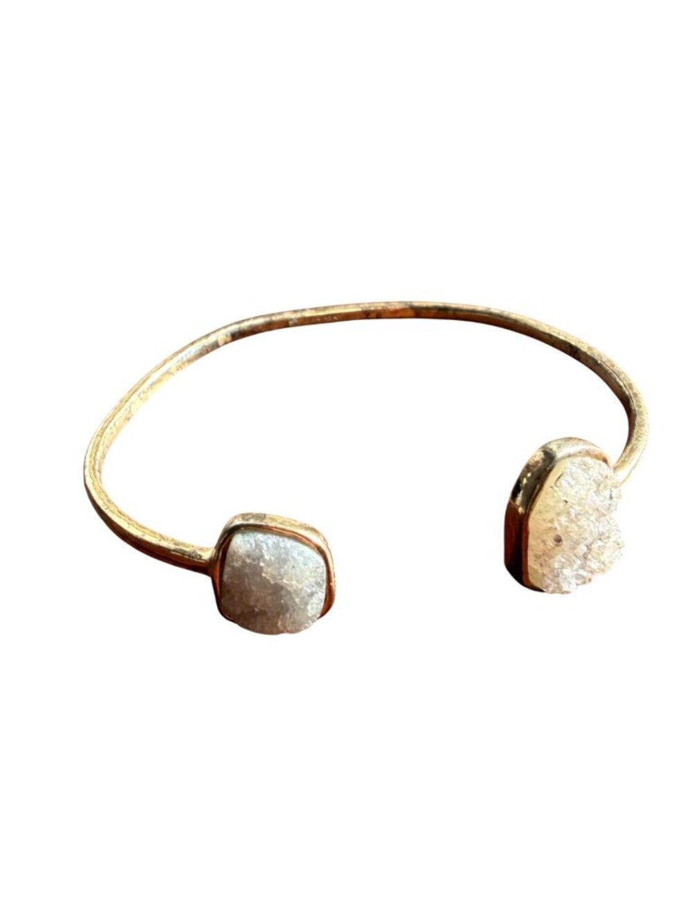 Stella & Dot open cuff Bracelet White druzy minimalist